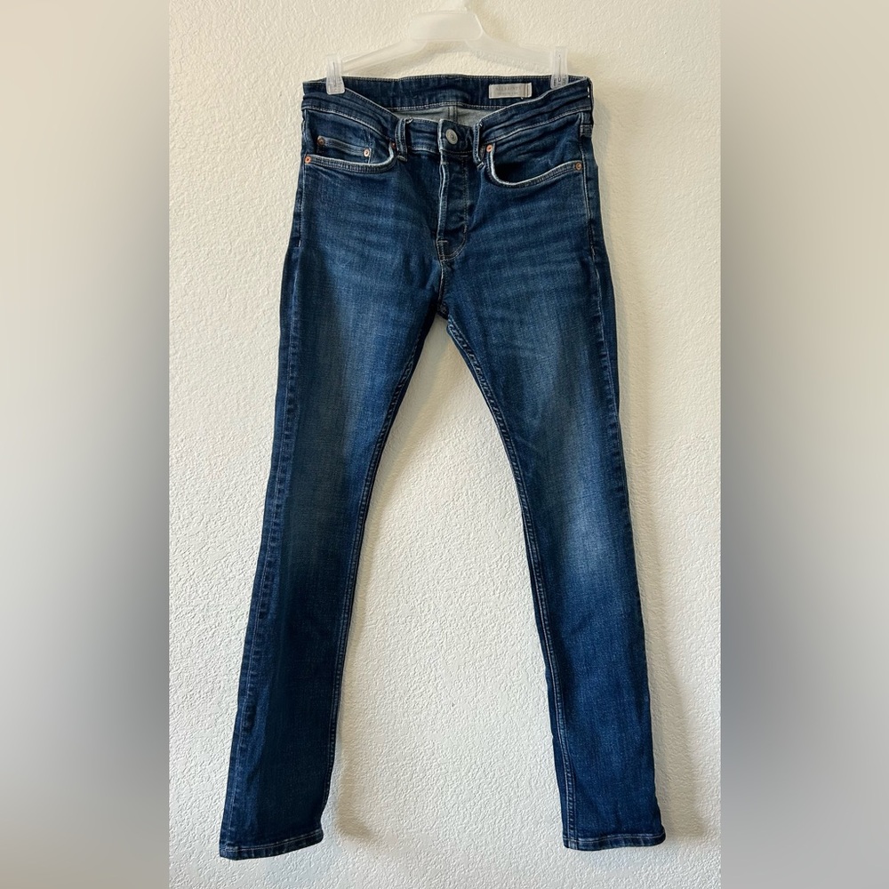 All Saints Women's Cigarette Button Fly Jeans –Dark/Medium Wash SZ 28